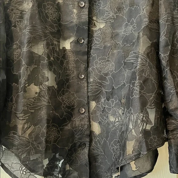JLUXLABEL Black Sheer Floral top - Picture 3 of 5